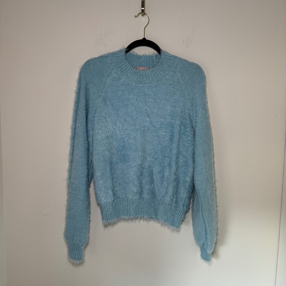 Show Me Your Mumu Sweater Women's SM Blue Vienna Eyelash High Neck - Picture 1 of 7